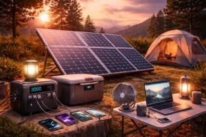 découvrez les possibilités d'alimentation avec un panneau solaire 3000w lors de vos aventures en camping et profitez d'une énergie propre et autonome.