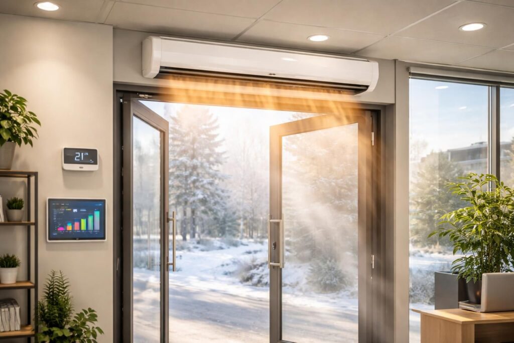 découvrez comment les rideaux d'air chaud électrique influencent la consommation énergétique et contribuent à l'efficacité thermique des bâtiments.