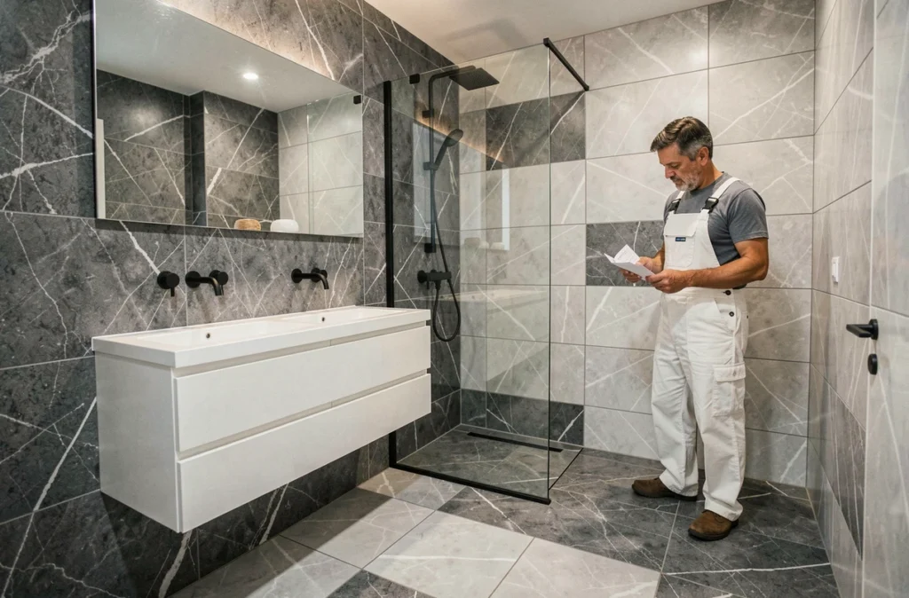 Salle de bain aux finitions impeccables réalisée par DLM Finitions à Clermont-Ferrand